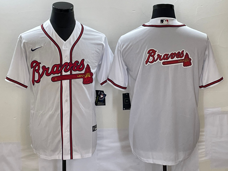 Men's Atlanta Braves White Home Team Jersey
